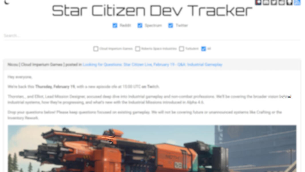 Star Citizen Dev Tracker